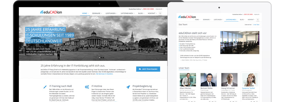 eduCADion entscheidet sich beim Relaunch seiner Website für innovatives Responsive Web-Design.